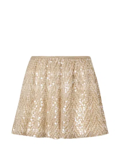 Missoni Sequin-embellished Mini Skirt In Gold