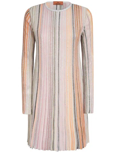 Missoni Sequin-embellished Pleated Dress In Multicoloured
