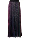 Missoni Sequin-embellished Pleated Striped Skirt In Black