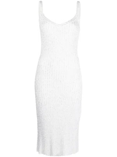 Missoni Sequinned Ribbed Midi Dress In White