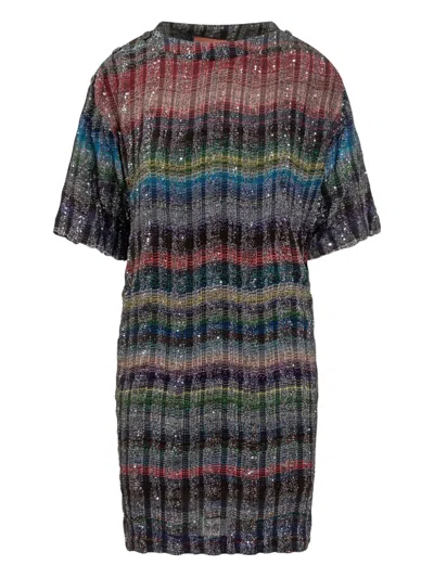 MISSONI SEQUIN-EMBELLISHED SHORT DRESS
