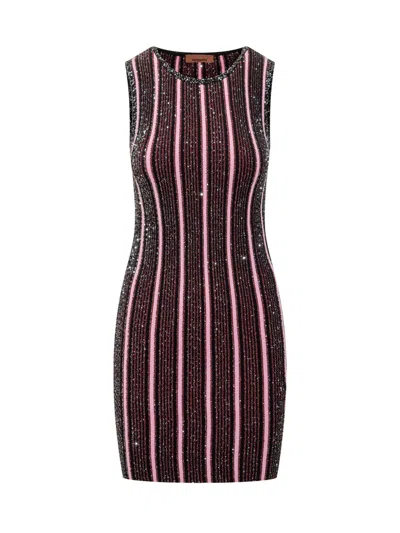 Missoni Sequin Embellished Sleeveless Mini Dress In Red/black