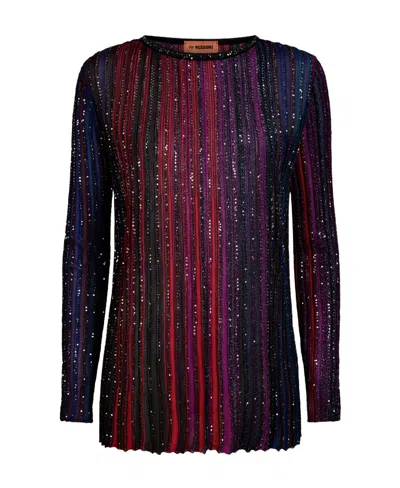 Missoni Sequin-embellished Striped Jumper In Multicolor