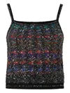 Missoni Sequin-embellished Striped Top In Black