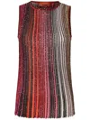 Missoni Sequin-embellished Pleated Tank Top In Red