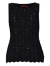 Missoni Black Viscose Tank Top With Sequins