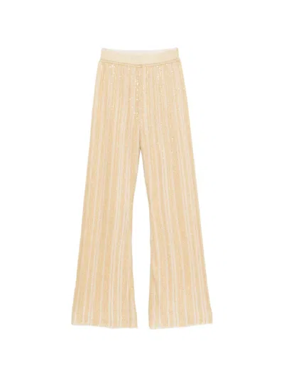 Missoni Sequin-embellished Trousers In Neutral