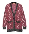 Missoni Sequin-embellished Zigzag-design Cardigan In Pink