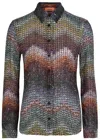 Missoni Sequin-embellished Zigzag Metallic-knit Shirt In Multi