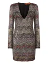 Missoni Sequin-embellishment Zigzag-pattern Mini Dress In Multi