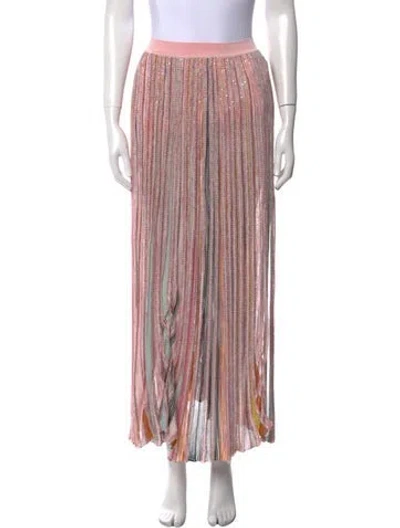 Pre-owned Missoni Sequin Embellishments Midi Length Skirt In Pink