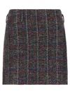 Missoni Sequin-enhanced Tartan Mini Skirt With Side Zip Closure In Brown
