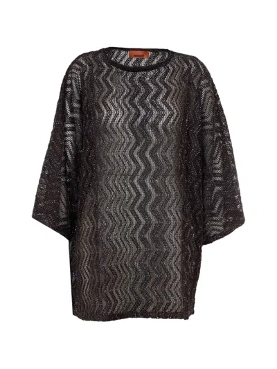 Missoni Sequin Knitted Kaftan In Black