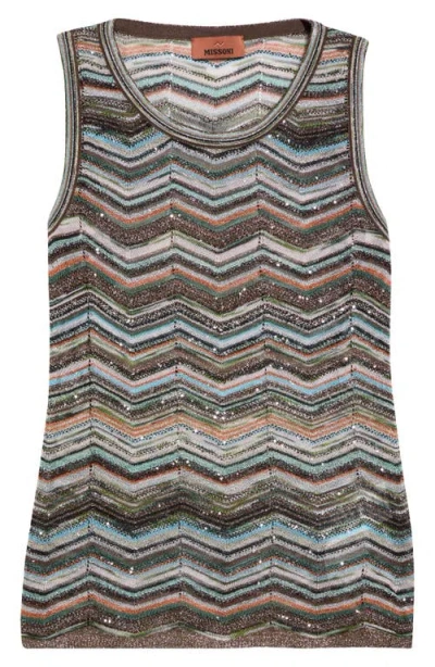 Missoni Sequin Metallic Jacquard Sleeveless Sweater In Multi