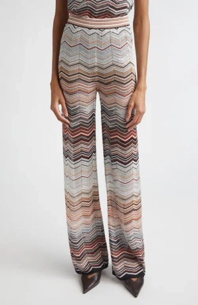 Missoni Sequin Metallic Zigzag Stripe Sweater Pants In Multi