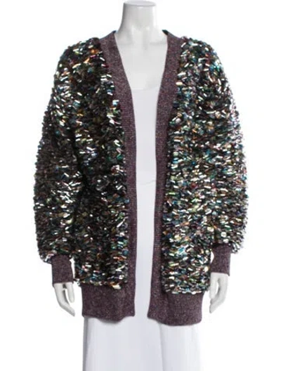 Pre-owned Missoni Sequin Patterned Coat In Multicolor