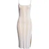 Missoni Linear Pale Stripe Midi Dress In White Multi In White/beige