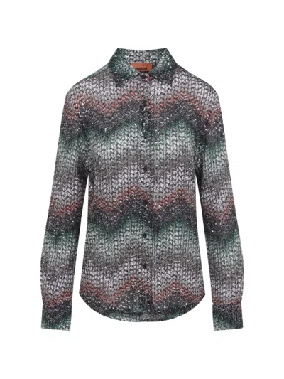 Missoni Embroidered Viscose Blend Shirt In Multi