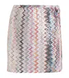 Missoni Sequin Side-tie Mini Skirt In Gray