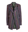 Missoni Single-breasted Blazer With Herringbone Stripe Knit In Gray