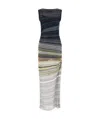 Missoni Long Boat-neck Dress In Striped Knit In Multi