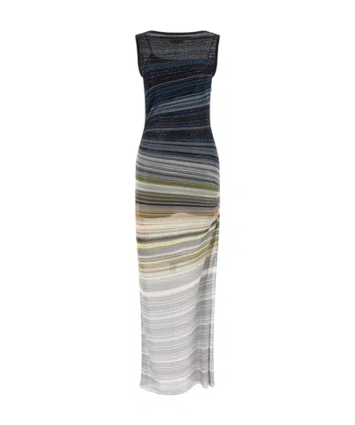 MISSONI MISSONI SEQUIN STRIPED SLEEVELESS DRESS