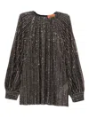 Missoni Sequin-embellished Striped Metallic Crochet-knit Blouse In Brown