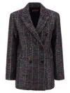 Missoni Double-breasted Checked Blazer Featuring Sequins In Black
