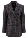 Missoni Double-breasted Checked Blazer Featuring Sequins In Multi