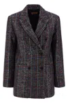 Missoni Double-breasted Checked Blazer Featuring Sequins In Multi