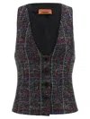 Missoni Fitted Tartan Vest Featuring Sequin Accents In Multi