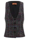 Missoni Fitted Tartan Vest Featuring Sequin Accents In Multi