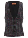 Missoni Fitted Tartan Vest Featuring Sequin Accents In Multi