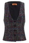 Missoni Fitted Tartan Vest Featuring Sequin Accents In Multi