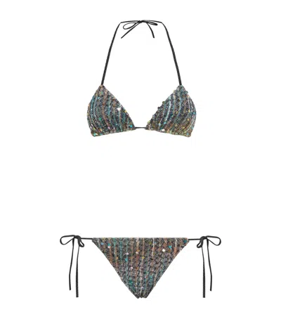 Missoni Sequin Triangle Bikini In Multi