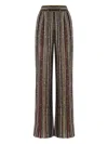 Missoni Long Pants In Herringbone Stripe Knit In Brown