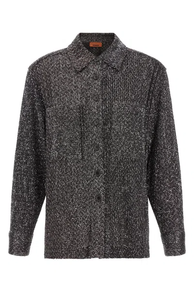 Missoni Sequin Zigzag Shirt In Gray
