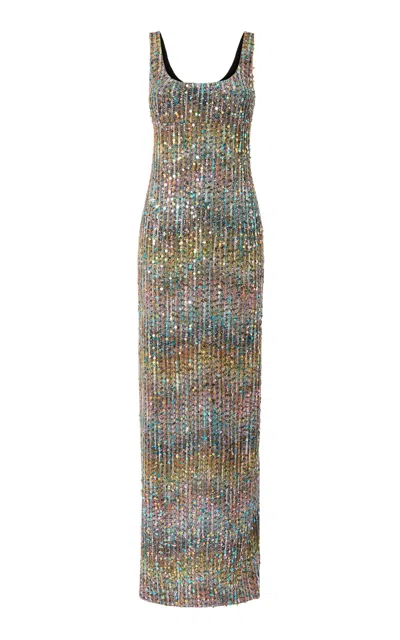 Missoni Sequined Caperdoni-knit Maxi Dress In Multi