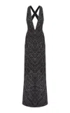 Missoni Sequined Check Loom Knit Gown In Multi