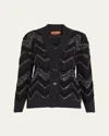 Missoni Sequined Chevron Knit Cardigan In Black