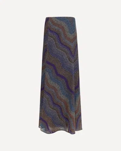 Missoni Sequined Chevron Patterned Long Skirt In Multi