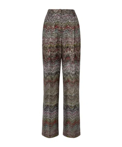 Missoni Sequined Chevron Straight Trousers In Multi