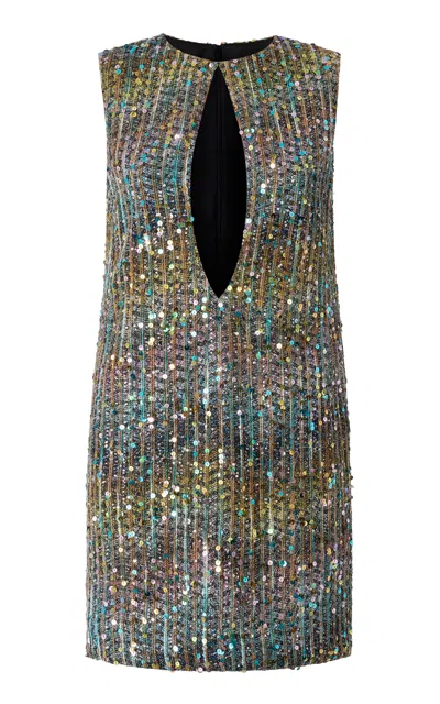 Missoni Sequined Cutout Caperdoni-knit Mini Dress In Multi