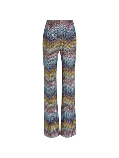 Missoni Sequined Flared Trousers In Multi