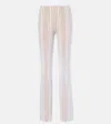 Missoni Ribbed Stretch Flared Trousers With Sequins In White
