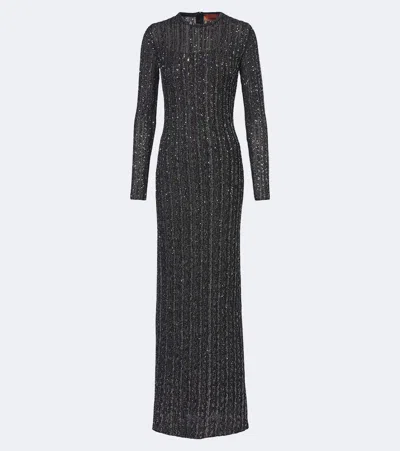 Missoni Sequined Knitted Gown In Multicoloured