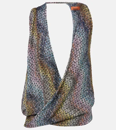 Missoni Sequined Knitted Lamé Top In Multi