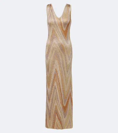 Missoni Sequined Knitted Maxi Dress In Neutral