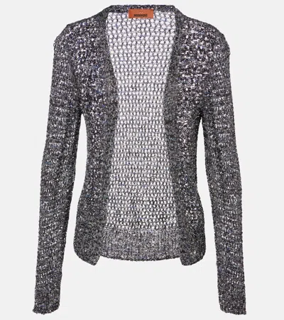 Missoni Sequined Lamé Cardigan In Gray