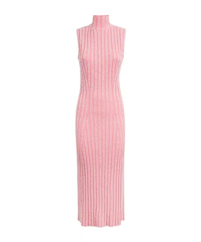Missoni Sequin-embellished Ribbed-knit Midi Dress In Pink